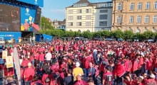 D: Albania fans in Dusseldorf. 2024-06-24