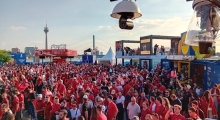 D: Albania fans in Dusseldorf. 2024-06-24