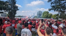 D: Albania fans in Dusseldorf. 2024-06-24