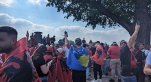 D: Albania fans in Dusseldorf. 2024-06-24