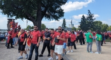 D: Albania fans in Dusseldorf. 2024-06-24