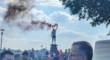 D: Albania fans in Dusseldorf. 2024-06-24