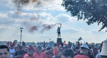 D: Albania fans in Dusseldorf. 2024-06-24
