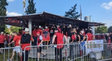 D: Albania fans in Dusseldorf. 2024-06-24