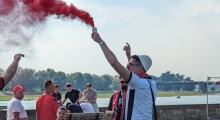 D: Albania fans in Dusseldorf. 2024-06-24