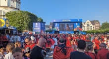 D: Albania fans in Dusseldorf. 2024-06-24