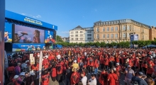 D: Albania fans in Dusseldorf. 2024-06-24