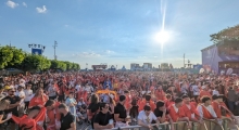 D: Albania fans in Dusseldorf. 2024-06-24