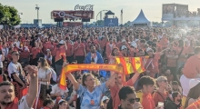 D: Albania fans in Dusseldorf. 2024-06-24