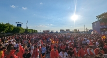 D: Albania fans in Dusseldorf. 2024-06-24