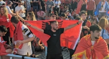 D: Albania fans in Dusseldorf. 2024-06-24